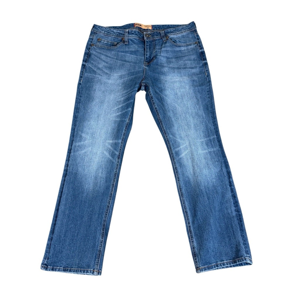 Seven7 Jeans Co. Straight Fit Mid Rise Dark Wash Blue Denim Mens Size 36x30 Work